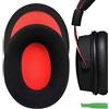 Geekria Cuscinetti auricolari comfort in velluto di ricambio, compatibili con cuffie HyperX Cloud III/II/Flight/FlightS/Stinger/Alpha/AlphaS, cuscinetti per le orecchie (Nero/Rosso)