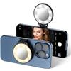 JJC Anello magnetico per selfie con specchio per selfie, luce ricaricabile per telefono, 3 impostazioni di luminosità, orientabile a 180°, per iPhone 17, 16, 15, 14, 13, selfie, streaming, TikTok