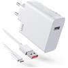 GVKRLXZ Caricatore USB da 120 W per Xiaomi 15 14T Pro 13T 13 Ultra 12TPro Redmi Note 14 13 12 Pro+5G, alimentatore USB Turbo Hyper Charge caricatore rapido con cavo di ricarica 6A tipo C 1M per Poco X7Pro F7