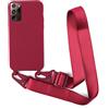 2NDSPRlNG Cover con Collana Compatibile con Samsung Galaxy Note 20 Ultra,Case con Laccio per Il Collo Custodia con Cordino Soft silicone Case,Rosso