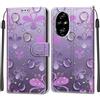 KENHONER Cover Compatibile con Honor 200 Pro, Premium Pelle PU Portafoglio Flip Libro Custodia per Honor 200 Pro [Protezione Completa] - fiore
