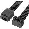 J&D Cavo di Estensione PCI-E 5.0, 30 cm Cavo di Prolunga PCI-E ad Angolo Retto a 16 Pin (12+4) da Maschio a Femmina 16AWG 12VHPWR Cavo PCI-E 5.0 per RTX 4090 4080 3090 Ti, Nero, Tipo B