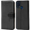 Verco custodia per Samsung M31, Case per Samsung Galaxy M31 Cover PU Pelle Portafoglio Protettiva, Nero