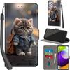 Haninsuze Cover per Samsung Galaxy A52 5G/A52s Custodia Cover Pelle Libro Portafoglio con Porta Carte Magnetica Protezione Antiurto Cuoio Flip Case Custodia Cover per Samsung A52, Gatto