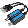 Ejoyous Adattatore Coassiale a Ethernet, 1 Coppia 10/100 Mbps Rete IP Passiva Trasmettitore Coassiale Ricevitore Extender Ricetrasmettitore Balun Video, per di Sorveglianza