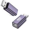 GELRHONR Adattatore USB A a B, 2.0 A maschio a B, connettore femmina Conncet Extender, convertitore MIDI tipo A a B per laptop/computer/hard disk/stampante/scanner, 2 confezioni