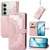 Fertuo Cover per Xiaomi Redmi 15 4G, Custodia Portafoglio a Libro in Pelle Flip Case con Porta Carte, Chiusura Magnetica e Stand [Disegni di Mandala] Interno Silicone Sottile Antiurto, Oro Rosa
