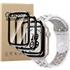 MEMELOKA Pellicola Protettiva per Apple Watch SE 3/2/1/Series 6 5 4 44mm, [3 Pezzi] HD Antigraffio TPU Sensibile al Tatto Protezione Schermo con 3D Copertura Totale