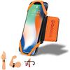 AXELENS Fascia 3 in 1 Arancione per Polso, Braccio e Manubrio - Supporto Universale per Smartphone 4,5-7″ con Rotazione 360° - Ideale per Corsa, Bici, Palestra, Outdoor & Attività Sportive