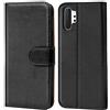 Verco custodia per Samsung Galaxy Note 10+, Case per Galaxy Note 10+ Cover PU Pelle Portafoglio Protettiva, Nero