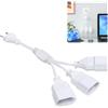 Amztour Cavo di prolunga 3 in 1, spina europea, cavo di alimentazione, 0,75 mm², 250 V/2,5 A, spina piatta, distributore per TV, PC, monitor, computer, proiettore, lampada per elettrodomestici, bianco