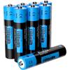 Kratax Batteria AAA da 1,5 V, batteria ricaricabile al litio AAA, 1100 mWh (1,5 V/733 mAh), alta capacità, potenza costante, lunga durata, 8 batterie AAA