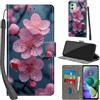 PHINIENLAND Cover per Motorola Moto G54 5G / G54 Power Case PU Pelle Custodia [Kickstand] [Chiusura magnetica] [Slot per Schede], Portafoglio Flip Custodia per Moto G54 5G,Fiori