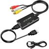 Zescyha Adattatore RCA a HDMI, Convertitore da RCA a HDMI 1080P/720P AV Composito Video Audio per TV Moderni, Supporta Formati PAL/NTSC, Compatibile con Wii PS2 Xbox N64 DVD VHS VCR, Alimentazione USB Inclusa