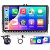 Rimoody 2G+64G Autoradio Android per VW Golf 5 6 Passat Polo Tiguan Touran Caddy Skoda SEAT, 7 Touchscreen Autoradio con Carplay Android Auto Wireless GPS Navi Bluetooth FM/RDS WiFi Retrocamera