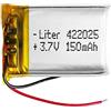Liter energy battery Batteria 422025 LiPo 3.7V 150mAh 0.555Wh 1S 5C Liter Energy Battery per l'elettronica Ricaricabile Telefono Portatile Smartwatch Orologio GPS - Non adatto per Radiocomando 27x20x4mm (150mAh|422025)