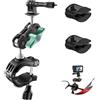 REYGEAK Supporto per manubrio della bicicletta, compatibile con GoPro Hero 12/Hero 11/10 Insta360 X3 DJI Osmo Action Fotocamere - Girevole a 360° (modello in alluminio)