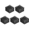 sourcing map 14x14x10mm Nero Termico Autoadesivo Alluminio Dissipatore Elettronico Radiatori 5 Pz