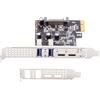 Cablecc 5Gbps USB3.1 Gen1 Dual Type-A & Type-C USB-C femmina a PCI-E Express 1x adattatore scheda con staffa a basso profilo
