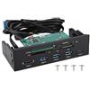 Zerone Lettore di Schede Interne Multifunzione da 5,25 Pollici Supporto per Pannello Frontale per PC M2, MSO, SD, MS, XD, 64G CF Card