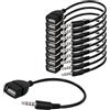 Alnicov 5 pz 3.5mm Maschio AUX Audio Jack Plug a USB 2.0A Femmina Jack OTG Cavo Convertitore Cavo Adattatore Cavo per Auto Aux Port