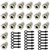 QitinDasen 20Pcs Premium Prese DC, 2.1 X 5.5mm Connettore Jack Femmina di Alimentazione, Adattatore per Montaggio a Pannello, con Cappuccio Antipolvere