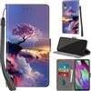 PHINIENLAND Cover per Samsung Galaxy A40 custodia portafoglio Alberi | 3 scomparti carte, 1 tasca banconote, Chiusura magnetica, Supporto, Pelle PU flip cover per Samsung A40