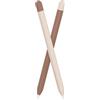 FAFALITHIC 2 custodie in silicone compatibili con Apple Pencil di prima generazione, antiscivolo e comoda impugnatura (marrone + beige bianco)
