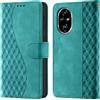 CaseGla Cover per Honor 200 Pro custodia portafoglio Turchese | Blocco RFID, 3 scomparti carte, 1 tasca banconote, Chiusura magnetica, Supporto, Pelle PU flip cover per Honor 200 Pro