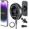 MAGJIEYX Caricatore Wireless Auto, Ricarica Rapida Wireless Compatibile con iPhone 16,15,14,13,12,Pro Max,Mini,per Bocchetta Aria/Cruscotto Adattatore, QC3.0 da 36W incluso Nero