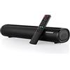 TKMARS Soundbar TV Bluetooth Mini Con Canali 2.0, Altoparlanti 5.0, 3 Modalità Equalizzatore, Wireless 30W, per Home Cinema/Ottico/USB/AUX/HDIM