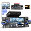 Hikity DashCam a 4 Canali, Dash Cam WiFi 2K Anteriore e 1080P Posteriore Interna Sinistra Destra, Telecamera per Auto con Scheda da 64 GB - Wi-Fi, Sensore G, rEgistrazione in loop, Visione Notturna