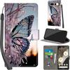 PHINIENLAND Cover per Google Pixel 7 Pro Case PU Pelle Custodia [Kickstand] [Chiusura magnetica] [Slot per Schede], Portafoglio Flip Custodia per Pixel 7 Pro,Farfalla