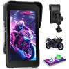 Motorsi Navigatore per moto Motorsi con A-pple CarPlay e Android Auto Wireless, Autoradio Portatile Touchscreen HD da 5 Pollici con Bluetooth FM, Impermeabile IP68