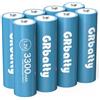 GRbatty Batterie Ricaricabili AA 3300mAh Ad Alta Capacità,1.2V NiMH Pile Ricaricabili AA con 1200 Tech Confezione da 8