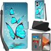 PHINIENLAND Cover per Xiaomi Redmi Note 13 Pro Plus 5G Case PU Pelle Custodia [Kickstand] [Chiusura magnetica] [Slot per Schede], Portafoglio Flip Custodia per Redmi Note 13 Pro+ 5G,Farfalla verde