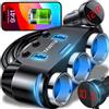 Retoo Adattatore per caricabatteria da auto a 3 scomparti e 2 prese USB, distributore accendisigari da auto a 3 scomparti, sdoppiatore multipresa a LED, caricatore per cellulare da auto