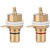 plplaaoo 2 pezzi Adattatore rca,connettore RCA femmina placcato in rame puro, presa jack adattatore per telaio diametro massimo 0,6 pollici, connettore per montaggio a pannello RCA durevole per amplificator
