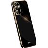 RankOne La Custodia del Telefono è Adatta per Samsung Galaxy M13 (4G) (6.6 Inches), Case per Cellulare in Silicone con Telaio Galvanico - Nero