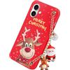 Yirlbey Natale Cover con Cordino Catena per iPhone 16 Alce, Morbido Silicone Custodia con Christmas Aesthetic Xmas Disegni, Antiurto Protettiva Case con Tracolla Collana iPhone16 6,1, Cervo