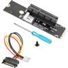 YAODHAOD Adattatore M.2 NGFF a PCI-E 4X, M.2 Key M 2260 2280 SSD Port a PCI-E Riser Card, con alimentazione SATA a 15 pin e indicatore luminoso LED, per Bitcoin Miner Mining