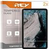 REY Pack 2X Pellicola salvaschermo per Nokia T20 10,4, Vetro temperato, di qualità Premium