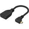 chenyang Convertitore adattatore di estensione maschio da HDMI maschio a HDMI angolato a 90 gradi Micro HDMI 1.4