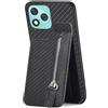 SIYOPINPFY Cerniera Custodia per Honor 400 Lite 5G, Flip Pelle PU Case con Supporto, Porta Carte Portafoglio Antiurto Pieghevole Case Slot per scheda Cover per Honor 400 Lite 5G Nero SDL