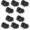 ECSiNG 10PCS 6,35 mm 1/4 di pollice femmina mono stereo cuffie audio jack presa pannello montaggio a pannello connettori a 4 pin con rondelle di montaggio nero