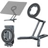 Leaplumin Treppiede magnetico universale per iPad Pro/Air/Mini e iPhone serie 15-12, rotazione a 360°, supporto portatile per tablet con modalità desktop e palmare 2 in 1, leggero, 105 g