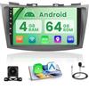 Hikity 5G WiFi 4+64G Android Autoradio per Suzuki Swift 2011-2017, 9 Pollici IPS Touch Screen Stereo Auto con Wireless Carplay Android Auto Bluetooth5.0 FM/RDS GPS SWC AHD Retrocamera