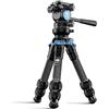SIRUI Mini Treppiede AM-223L con Testa Fluida AT-10, Treppiede da Viaggio in Carbonio per Fotocamera, Videocamera, con Base Livellante, Altezza Massima 43cm, Altezza Piegata 30cm, Carico Massimo 5KG