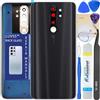 LUVSS Coperchio Copribatteria Scocca Vetro Posteriore Imposta per Xiaomi Redmi Note 8 PRO (Nero)