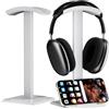 NQQNQQ 【1 confezione di supporto per cuffie 2 in 1 e supporto per telefono】 Gancio in alluminio, poggiatesta in plastica, compatibile con AirPods Max, Bose, Beats e altro ancora. TE-S (bianco)